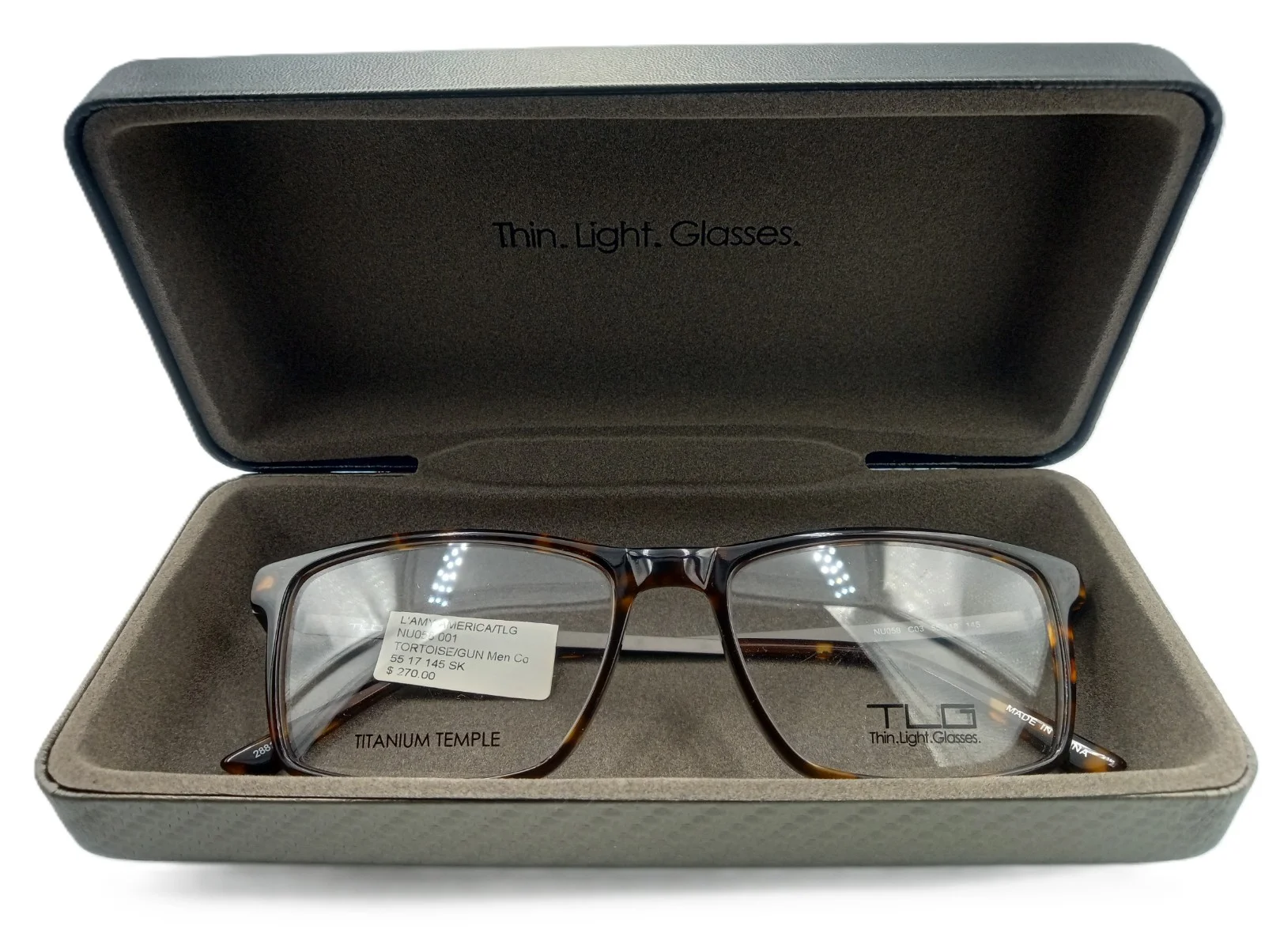 Trendy Unisex Adult Rectangular Prescription Glasses Frames Rxable in Brown 4